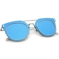 thumbnail image 4 of sunglassLA - Modern Ultra Slim Wire Frame Mirrored Flat Lens Pantos Sunglasses - 58mm, 4 of 4
