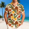 thumbnail image 3 of LODIENY Men's Hawaiian Shirt Funny Vintage Boho Floral Tropical Palm Tree Pattern Print Summer Beach Casual Short Sleeve Button Down Holiday Vacation Tees Tops Gold S, 3 of 7