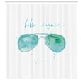 thumbnail image 3 of Ambesonne Hello Summer Shower Curtain, Sunglasses Phrase, 69"Wx70"L, Sky Blue Green, 3 of 3