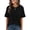 #Black, variant on Womens V Neck Blouse Dressy Casual Short Sleeve Ruffle Summer Work Tops