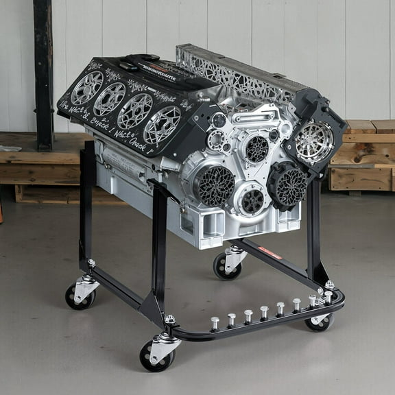 750 LBS Motor Hoist Dolly with Swivel Casters - Heavy-Duty Steel Engine Stand for Workshop