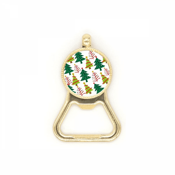 Merry mas Tree Green Illustration Beer Bottle Cap Opener Stainless Steel Key Chain