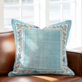 thumbnail image 2 of Throw Pillow Covers, Teal Coastal Decorative Throw Pillow Covers 18x18 Inch, Vintage Summer Beach Coral Shell Starfish Square Linen Pillow Cases for Couch/Living Room/Sofa, 2 of 9