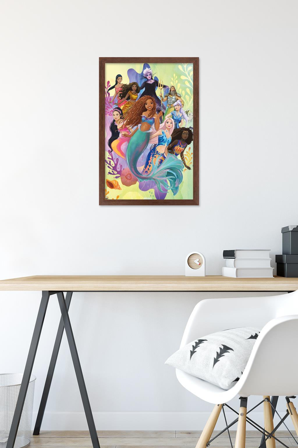Disney Little Mermaid - Group Wall Poster, 14.725" x 22.375" Framed