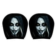 thumbnail image 4 of 1 Pack Halloween Creepy Clown Demon Face Car Headrest Cover Horror Scary Head Rest Protector Cover Elastic Auto Interior Prank Decor For Car SUV Truck, 4 of 5