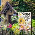 thumbnail image 6 of Welcome Spring House Flag 12.5 x 18 Inch Vertical Double Sided Burlap Pink Butterflies and Flowers Easter Large Yard Flag Spring Summer Holiday Seasonal Yard Outdoor Outside Decoration, 6 of 6