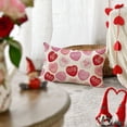 thumbnail image 4 of Be My Valentine Red Candy Heart Throw Pillow Covers, 12 x 20 Inch Valentine Stripes Wedding Cushion Case Decoration for Sofa Couch Set of 4, 4 of 6