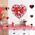 thumbnail image 2 of 17 Inch Valentine's Day Wreath for Front Door Red Tinsel Valentine Heart Wreaths with Heart Shaped Ornaments Valentine's Day Wedding Anniversary Decoration, 2 of 6