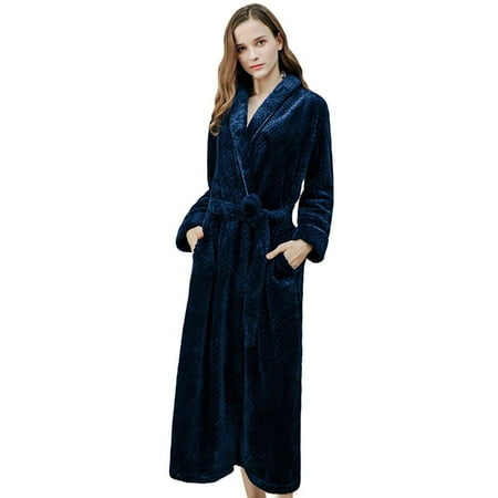 

[BRAND FACTORY PRICE!]Female Men s Fleece Bathrobes Shawl Collar Flange Soft Spa Bathrobe Cute Nightwear S-2XL