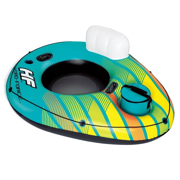 Hydro Force Alpine 1-Person River Tube, Removable Insulated Cooler, Built-In Storage and Cup Holder, Comfortable Backrest