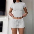 thumbnail image 4 of ShomPort Womens Matching Clothing Set Summer Lounge Workout Slim Tops and Shorts Activewear Two Piece Outfits, 4 of 6