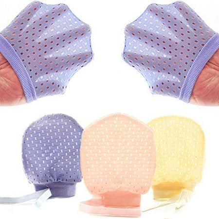 

Aijian Pack of 6 Baby Mesh Gloves Cotton No Scratch Mittens for Unisex (3Colors B/0-12Months)