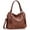 Coffee, variant on Women's Shoulder Bag,Handbags,Tote Zipper Purse PU Leather Top-handle Satchel Bags Ladies Medium Brown