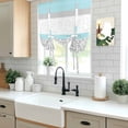 thumbnail image 6 of Abstract Sky Tie Up Curtain 63 Inches Long, Blue Grey Stripes Floral Plant Modern Vintage Balloon Style Kitchen Window Curtain Over Sink, Small Window Rod Pocket Curtain 52"x63", 6 of 9