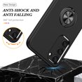 thumbnail image 7 of Dual-Layers Case for Samsung Galaxy S23 Plus, Heavy Duty Rugged PC Soft TPU Shockproof Protective Cover with Magnetic Rotated Ring Holder Kickstand Bracket Lens Protection Case,Black, 7 of 7