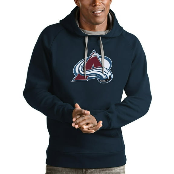 Men's Antigua Navy Colorado Avalanche Logo Victory Pullover Hoodie