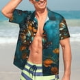 thumbnail image 5 of Lsque Elegant Butterfly And Flowers pattern Hawaiian Shirt for Men, Unisex Summer Beach Casual Short Sleeve Button Down Shirts-Large, 5 of 9