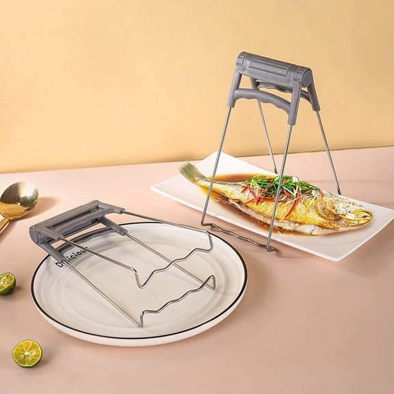 Stainless Insulated Plate Clamp Hot Dish Handle Steamer Bowl Lifter for Kitchen Cooking