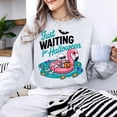 thumbnail image 4 of Just Waiting for Halloween Skeleton Sweatshirt – Funny Flamingo Pool Float Halloween Pullover, 4 of 6