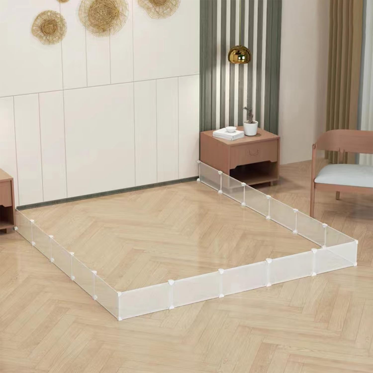 Toy Blocker for Furniture,Easy to Install Waterproof Under Bed Blocker for Pet,Under Bed/Sofa/Cabinet Gap Barrier for Baby & Pet Toys,8" Height x 80" Length,Semi-Transparent