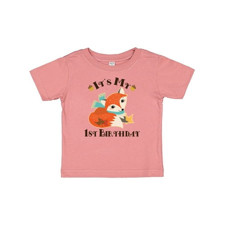 

Inktastic 1st Birthday Woodland Fox Gift Baby Boy or Baby Girl T-Shirt