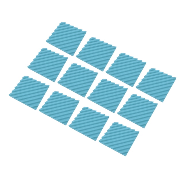 Acoustic Panel, Soundproofing Studio Foam Cotton Reduce Noise Pollution 12PCS For Concert Hall Sky Blue