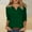 Green, variant on Solid Color Women Plus Size Tops Summer 3/4 Sleeve Dark Blue Casual Women's T-Shirts V-Neck Loose Fashion Shirts