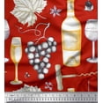 thumbnail image 1 of Soimoi Satin Silk Fabric Grapes,Wine Glass & Bottle Print Sewing Fabric Yard 42 Inch Wide, 1 of 1