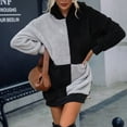 thumbnail image 7 of LYXSSBYX Womens Long Sleeve Dress Hot Sale Clearance Women's Loose Long Two-Color Matching Long Sleeve Plush Hooded Tops, 7 of 7