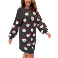 thumbnail image 4 of xiaxaixu Robe Chandail de Noël pour Femmes Imprimé Père Noël Col Rond Manches Longues Robe Tunique Décontractée Automne Hiver, 4 of 6