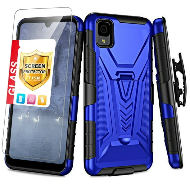 TJS for TCL 30 Z (T602DL) TCL 30 LE Phone Case, with Tempered Glass