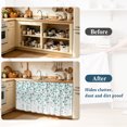 thumbnail image 4 of Weeping Flowers Sink Skirt 10"W x 11"L,Dustproof Under Sink Curtain Skirt for Bathroom Kitchen,Teal Grey Summer Spring Floral Botanical Art Adhesive Short Vanity Curtains Cover for Laundry Closet, 4 of 8
