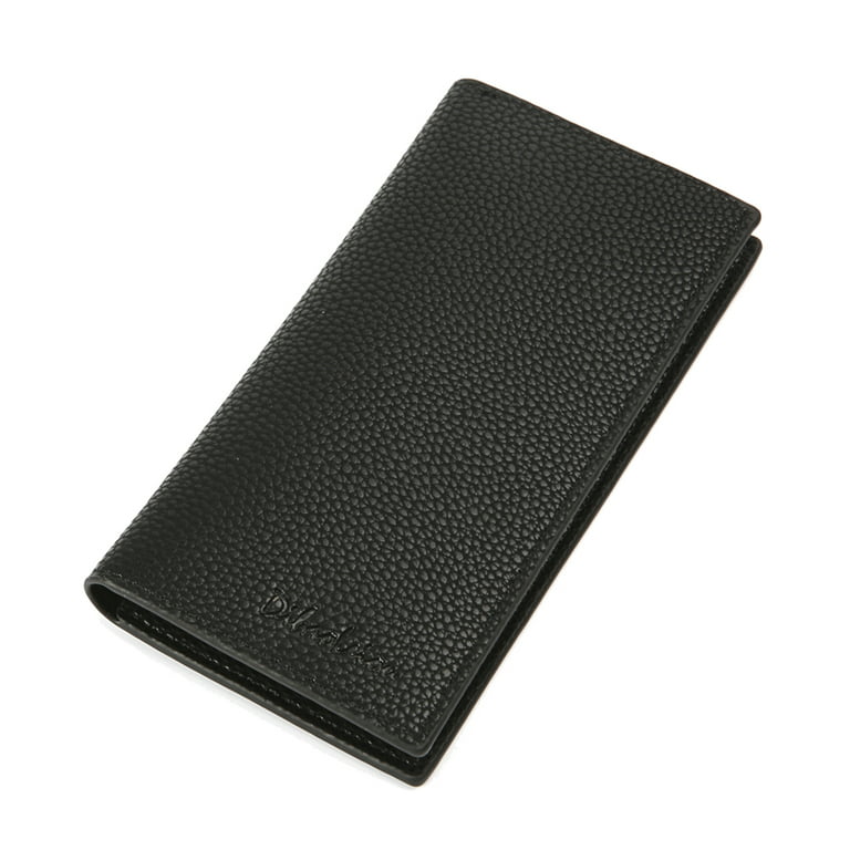 Men's Leather Long Bifold Purse, Credit Card ID Holder, Wallet Checkbook  ,Bussiness Carteira, Length Money Clip Casual Wallets, Men Luxury Purse,Men  Purse Genuine Leather Wallet