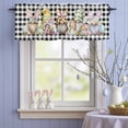thumbnail image 4 of Valance Curtains for Kitchen Windows Happy Easter Gnome Rabbit Flower Rod Pocket Valance Colorful Eggs Classic Plaid Short Window Curtain Topper for Bedroom Living Room Bathroom 42x12in,1&nbsp;Panel, 4 of 9