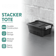 6-pack Unbranded Plastic Storage Bin Stackable - 6 Pack, 4 Gallon, Black — Home & Garage Storage, Stackable Design