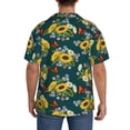 thumbnail image 3 of Gukieu Sunflowers Print Men's Short-sleeved Shirts, Button-down Pocket Shirts, T-shirts, Beach Vacation Travel Summer Clothing-Small, 3 of 5