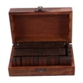 thumbnail image 1 of MasteelfCA 70pcs Vintage Style Alphabet Letters Number Symbol Rubber Stamps Seals in a Wooden Box Case (Random Rubber Color), 1 of 7