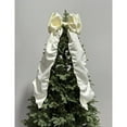 thumbnail image 3 of XIA0LE Burgundy Jumbo Satin Christmas Tree Topper Bow, Extra Large 22"x56", White Velvet Ribbon Holiday Bow for DIY Decor, Gifts & Wedding Party Decorations, 3 of 4