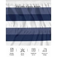 thumbnail image 5 of Navy Blue White Striped Wrap Around Bed Skirts for Queen Bed 16" Drop, Bed Skirt with Adjustable Elastic Belt Dust Ruffle Bed Valance for Bedroom Hotel Luxury Farmhouse Stripes Bed Frame Cover, 5 of 7