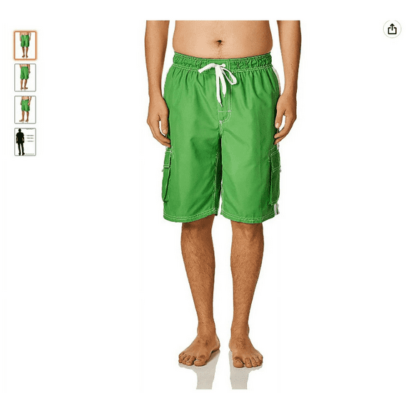 KANU SURF MEN'S BARRACUDA GREEN SWIM TRUNKS/SHORTS SMALL