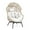 White, variant on Gymax Wicker Stationary Egg Chair Lounge Basket Sofa Chair w/ Heavy-Duty Metal Frame Black