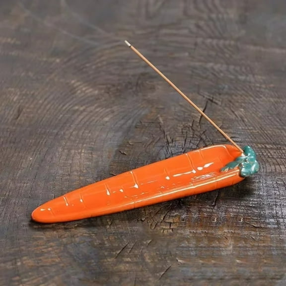 1pc Ceramic Carrot Incense Burner, Creative Aromatherapy & Yoga Meditation Home Decor (Without Incense)