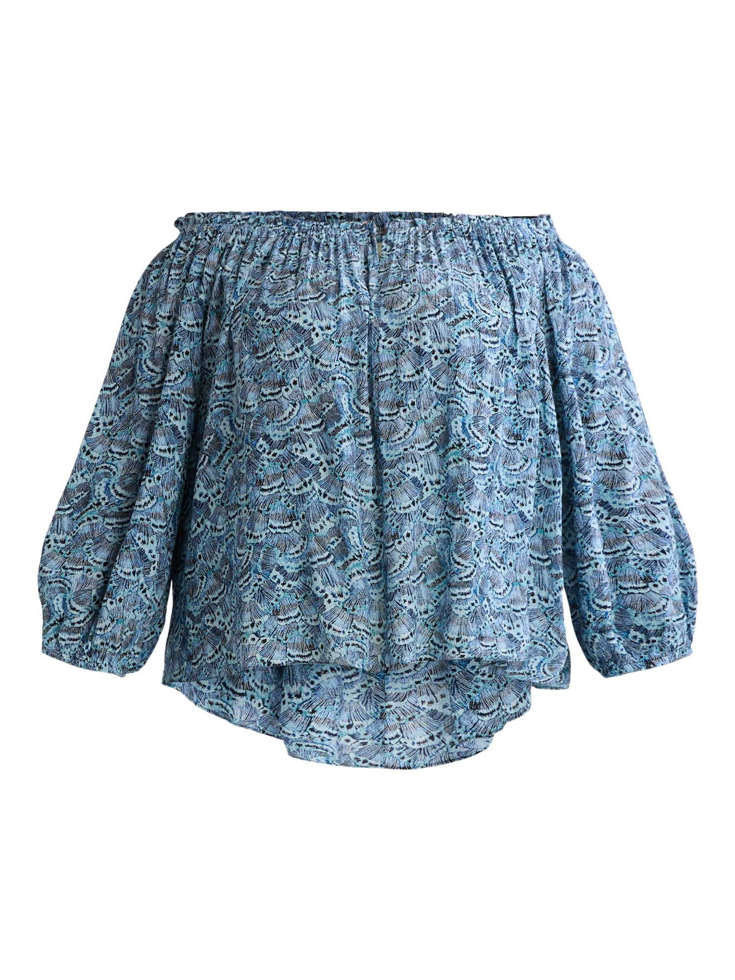 Terra & Sky Women's Plus Size Off The Shoulder Blouse with Long Sleeves, Sizes 0X-4X