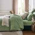 thumbnail image 5 of Davulos Queen Comforter Set Green - Bed in a Bag Queen Size 7 Pieces, Box Stitched Luxury Soft Bed Set for All Seasons, Bedding Set with Comforter, Sheets, Pillowcases & Shams, 5 of 8