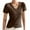Coffee, variant on Uaswgudfs Women's Solid Top Cute Spring/Summer Tops V Neck Short Sleeve T Shirts Loose Fit Casual Basic Shirts Top Tees 2025