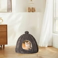 thumbnail image 6 of Clearance Boovnll Cat Bed, Pet Beds for Cats, Cute Plush Cat House, Cat Beds for Indoor Cats All Seasons Universal Pet Bed Sleeping Cushion Cotton Pet Sofa Gray 16x16" Machine Washable, Cat Beds, 6 of 6