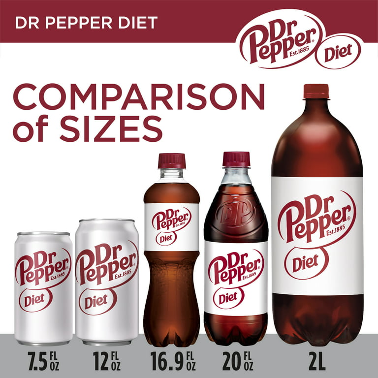 Dr Pepper Soda, Diet - 24 pack, 12 fl oz cans