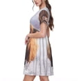 thumbnail image 2 of Vsdgher Vache pour Femmes Été 2025 Décontracté Robes Midi Maxi Légères Manches Courtes Col Rond Robe de Plage, 2 of 6