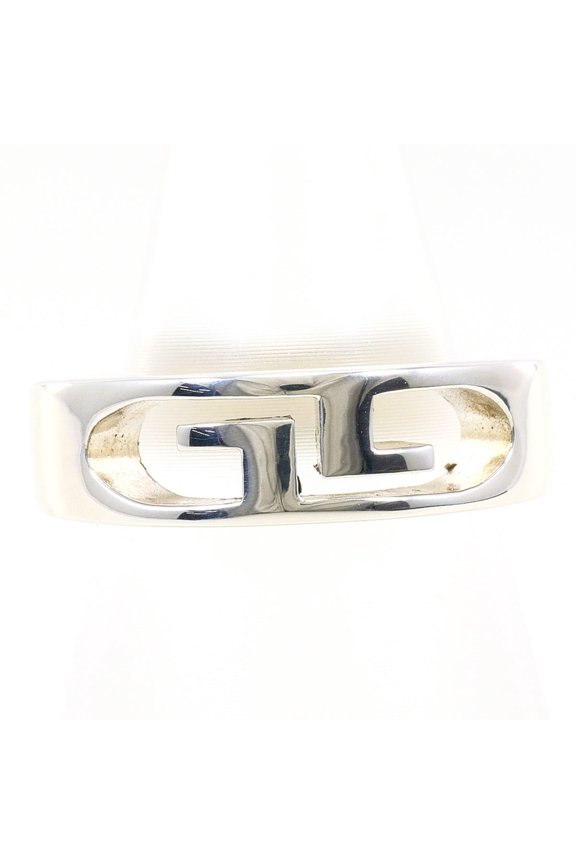 Pre-Owned Gucci Double G Logo Silver Ring, Total Weight 6.2g Condition.