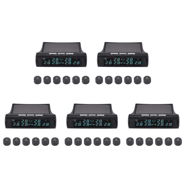 Monitor Presión Neumáticos Coche Inalámbrico 6 Sensor Externo Digital TPMS 8bar USB Solar